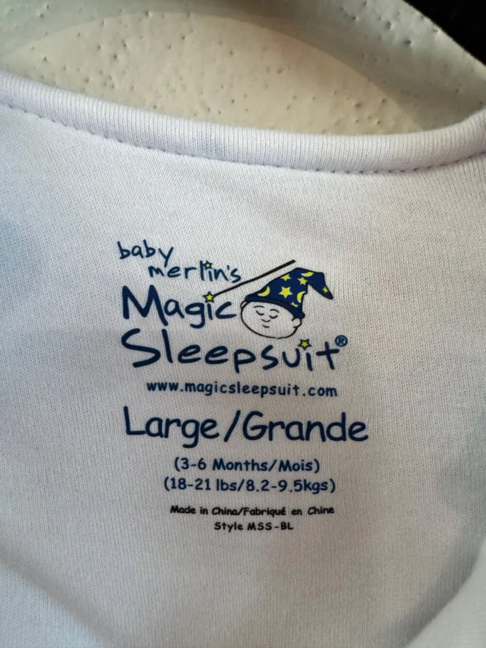NWT Baby Merlin's Magic Sleepsuit Fleece Blue Large (3–6 Months, 18–21 lbs)